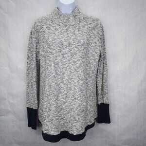 LL BEAN Signature Pullover Womens M Linen Ragg Sweater Mockneck Preppy Cabincore